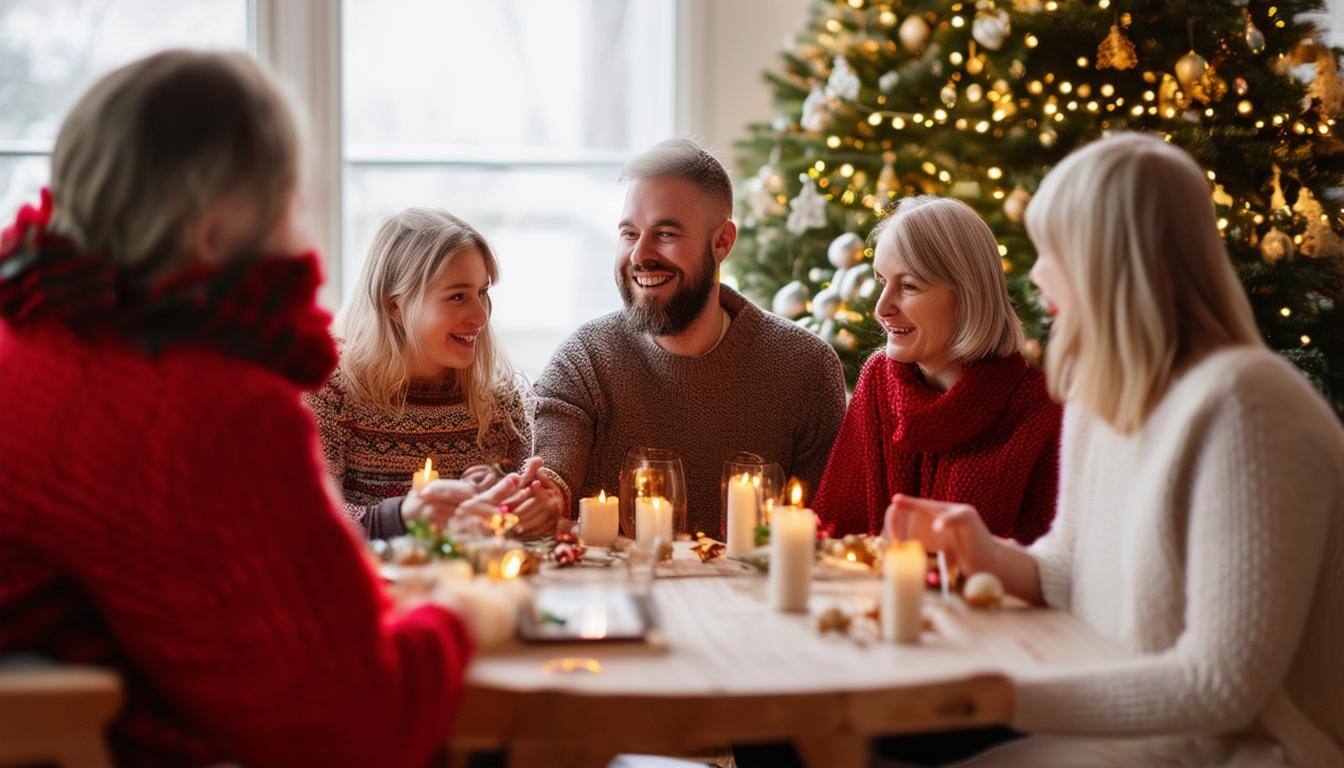 people connecting and sharing at Christmas time